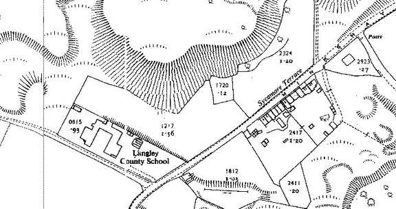 Langley CountySchool, Dawley OS map 1957.jpg
