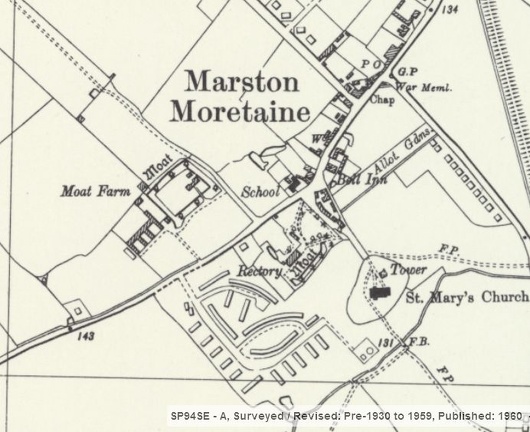 Marston Moreteyne County Primary School (Bedford) OS 1960.jpg