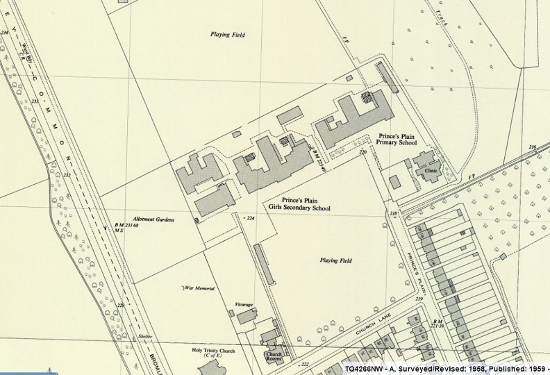 Princes Plain Secondary School (Bromley) OS1959.jpg