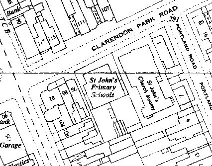 St. John the Baptist School, Leicester 1970s OS map.jpg